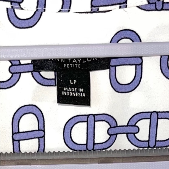 ⭐️ANN TAYLOR⭐️ Chain Print Popover long sleeve blouse size L PETITE - No Flaws✅ - Picture 4 of 7